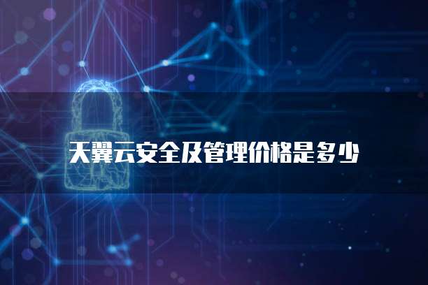 天翼云安全及管理价格是多少