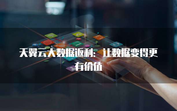 天翼云大数据返利：让数据变得更有价值