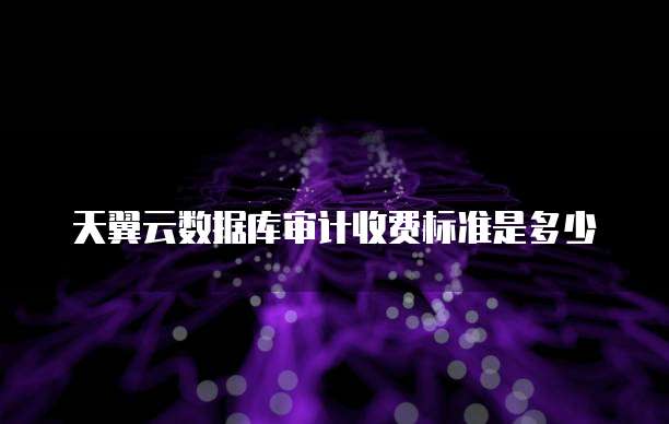 天翼云数据库审计收费标准是多少