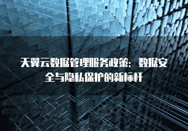 天翼云数据管理服务政策:数据安全与隐私保护的新标杆