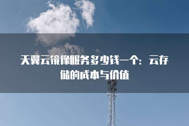 天翼云镜像服务多少钱一个:云存储的成本与价值