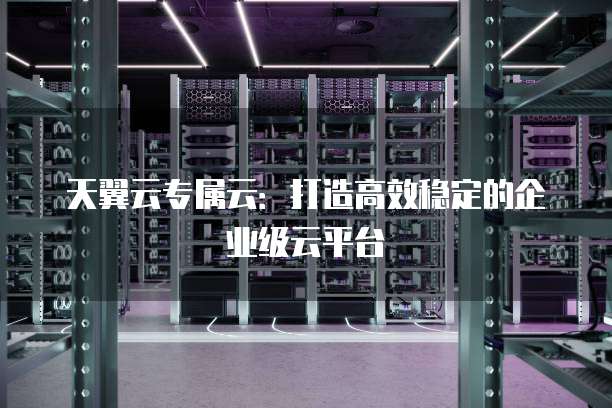 天翼云专属云:打造高效稳定的企业级云平台