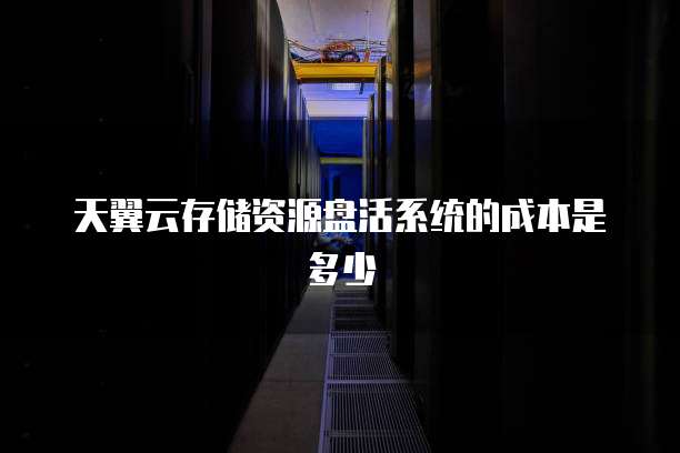 天翼云存储资源盘活系统的成本是多少