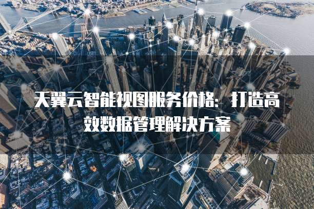 天翼云智能视图服务价格:打造高效数据管理解决方案