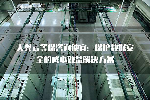 天翼云等保咨询便宜:保护数据安全的成本效益解决方案