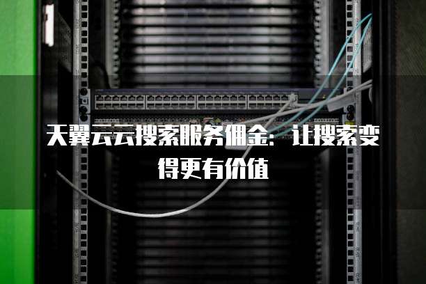 天翼云云搜索服务佣金:让搜索变得更有价值