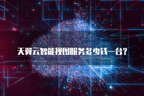 天翼云智能视图服务多少钱一台?