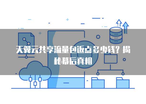 天翼云共享流量包返点多少钱?揭秘幕后真相