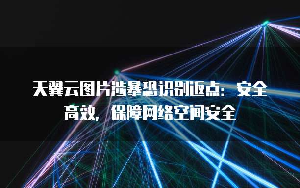 天翼云图片涉暴恐识别返点:安全高效,保障网络空间安全