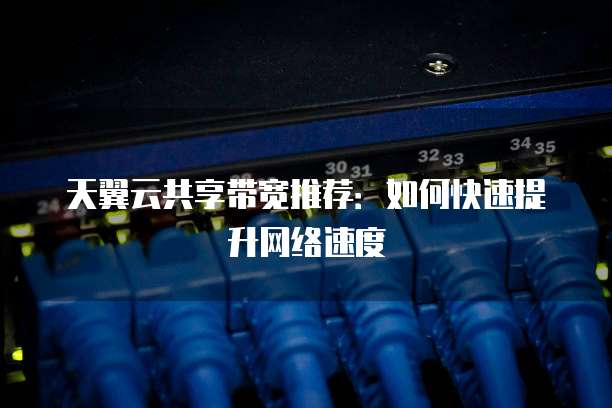 天翼云共享带宽推荐:如何快速提升网络速度