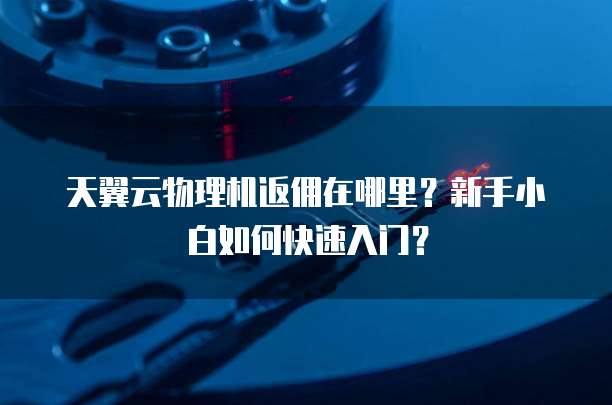 天翼云物理机返佣在哪里?新手小白如何快速入门?