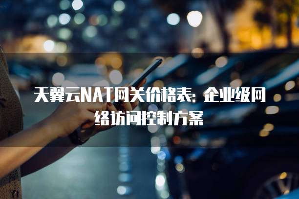 天翼云NAT网关价格表: 企业级网络访问控制方案