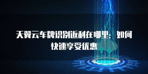 天翼云车牌识别返利在哪里:如何快速享受优惠