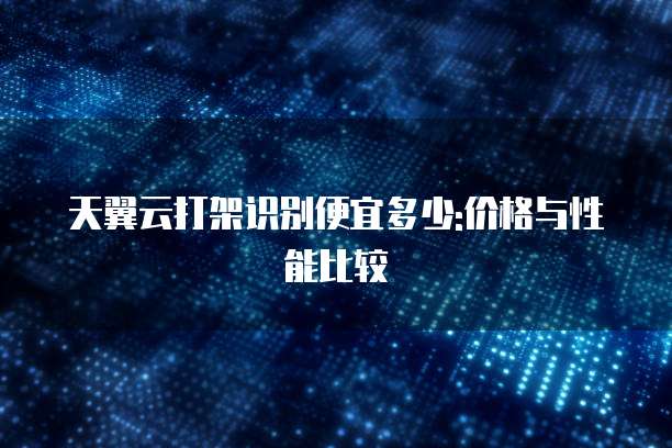 天翼云打架识别便宜多少:价格与性能比较