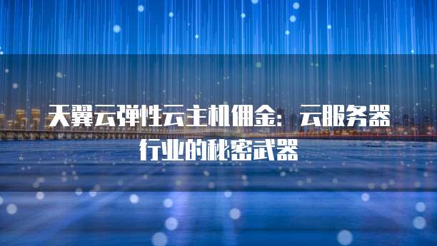 天翼云弹性云主机佣金:云服务器行业的秘密武器