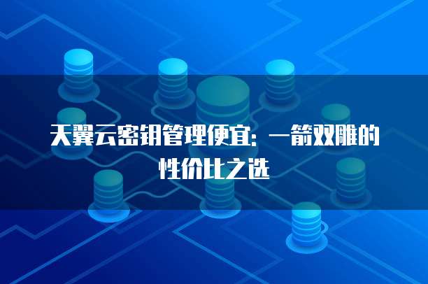 天翼云密钥管理便宜: 一箭双雕的性价比之选