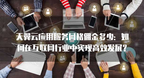 天翼云应用服务网格佣金多少:如何在互联网行业中实现高效发展?