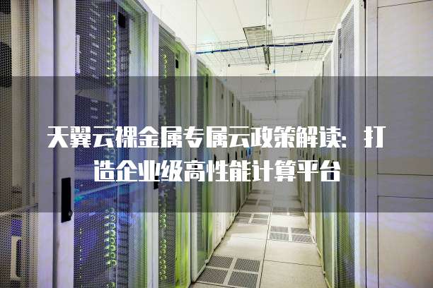 天翼云裸金属专属云政策解读:打造企业级高性能计算平台