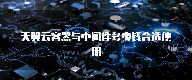 天翼云容器与中间件多少钱合适使用