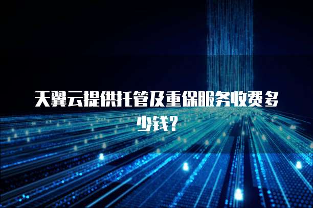 天翼云提供托管及重保服务收费多少钱?