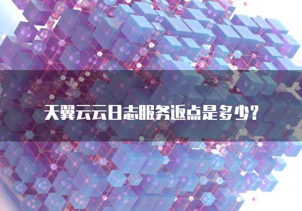 天翼云云日志服务返点是多少？