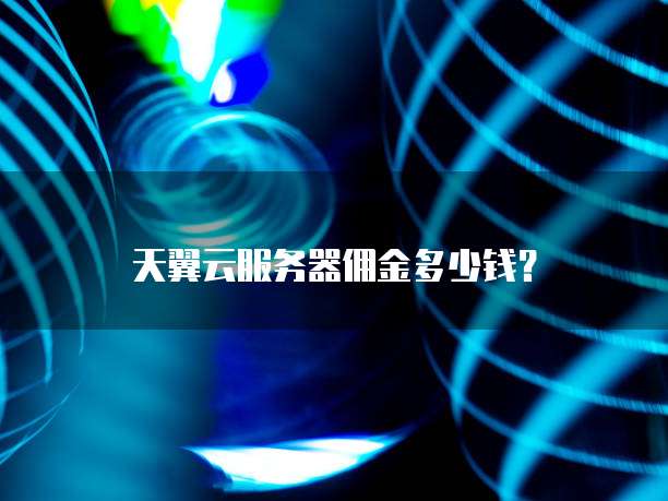 天翼云服务器佣金多少钱？