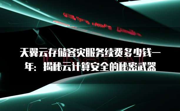 天翼云存储容灾服务续费多少钱一年:揭秘云计算安全的秘密武器
