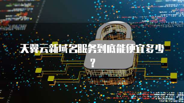 天翼云新域名服务到底能便宜多少?