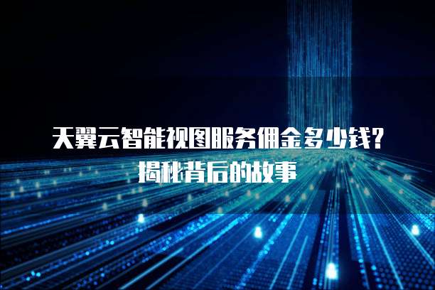 天翼云智能视图服务佣金多少钱?揭秘背后的故事