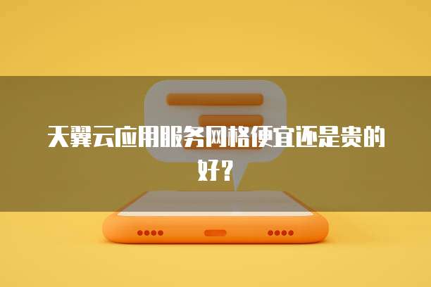 天翼云应用服务网格便宜还是贵的好?