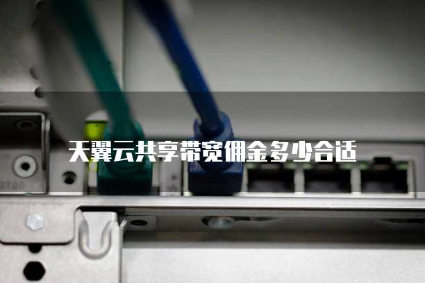 天翼云共享带宽佣金多少合适