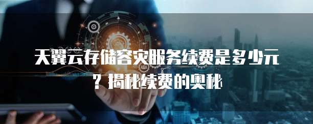 天翼云存储容灾服务续费是多少元?揭秘续费的奥秘
