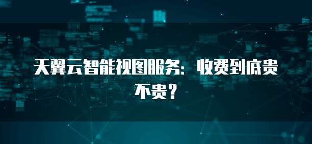 天翼云智能视图服务:收费到底贵不贵?
