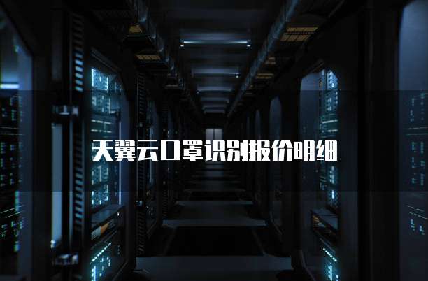 天翼云口罩识别报价明细