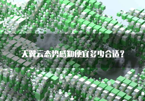 天翼云态势感知便宜多少合适?