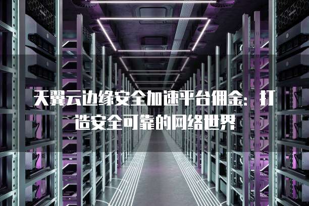 天翼云边缘安全加速平台佣金:打造安全可靠的网络世界