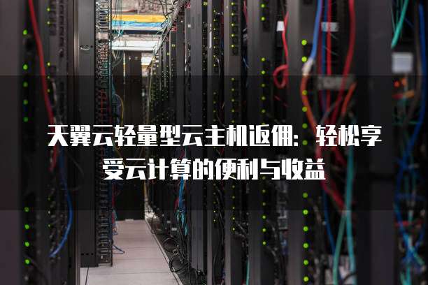 天翼云轻量型云主机返佣:轻松享受云计算的便利与收益