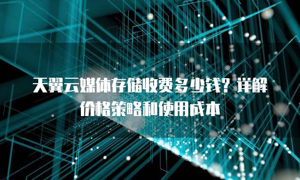 天翼云媒体存储收费多少钱？详解价格策略和使用成本