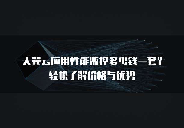天翼云应用性能监控多少钱一套？轻松了解价格与优势