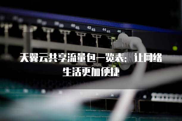 天翼云共享流量包一览表:让网络生活更加便捷