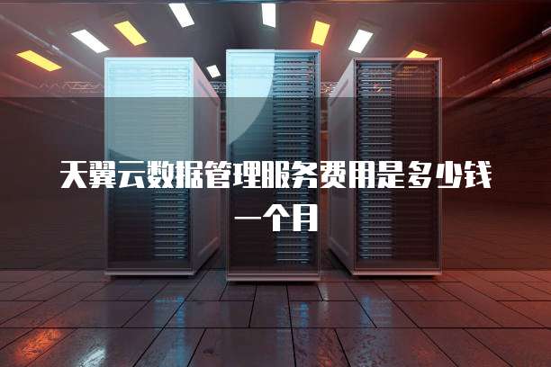 天翼云数据管理服务费用是多少钱一个月