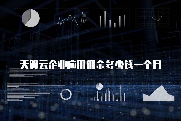天翼云企业应用佣金多少钱一个月