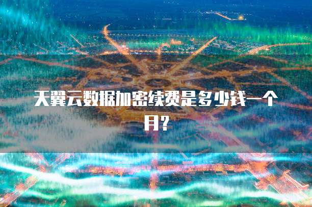 天翼云数据加密续费是多少钱一个月?