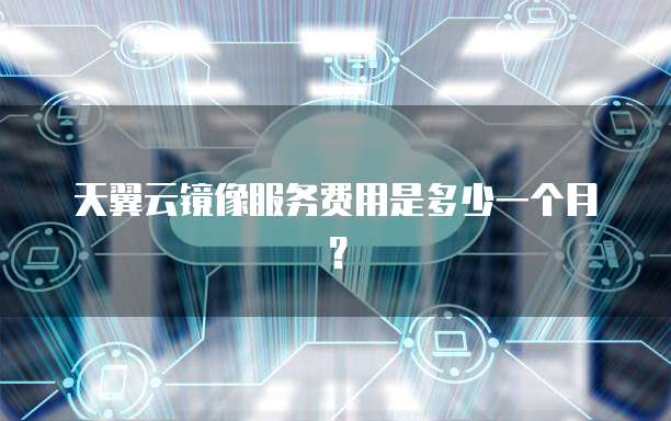 天翼云镜像服务费用是多少一个月？