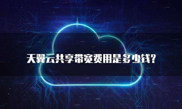 天翼云共享带宽费用是多少钱?