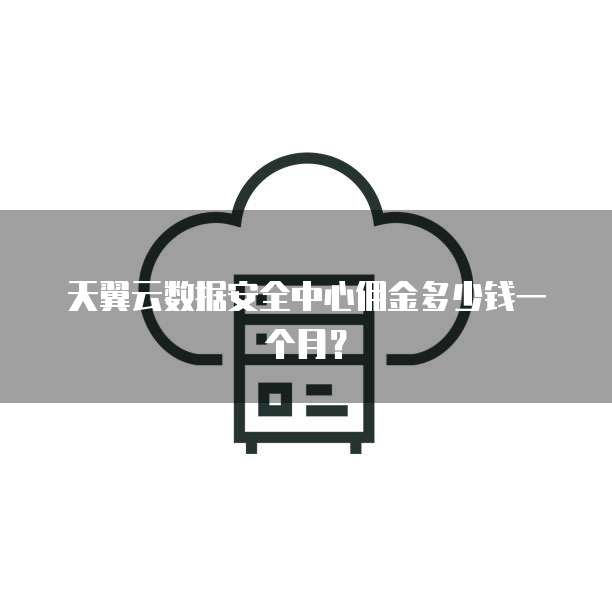 天翼云数据安全中心佣金多少钱一个月?