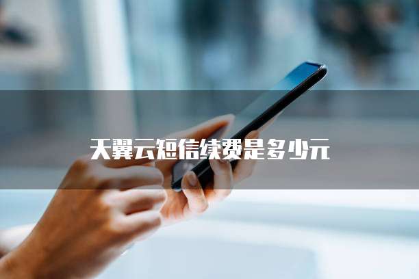 天翼云短信续费是多少元