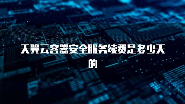 天翼云容器安全服务续费是多少天的