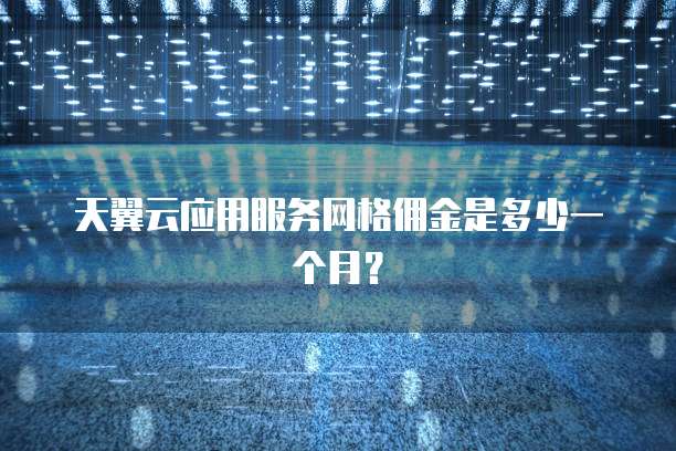 天翼云应用服务网格佣金是多少一个月?
