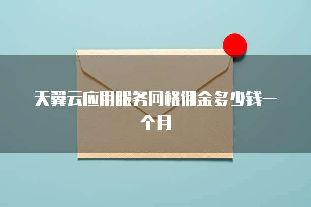 天翼云应用服务网格佣金多少钱一个月